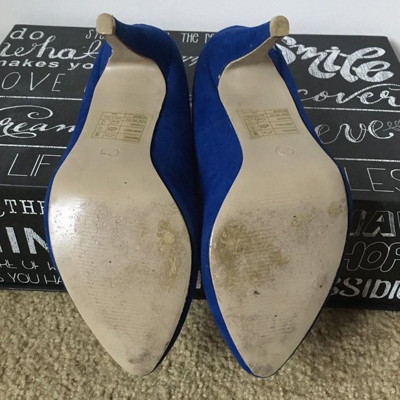 Blue Suede High Heels - Picture 2 of 3